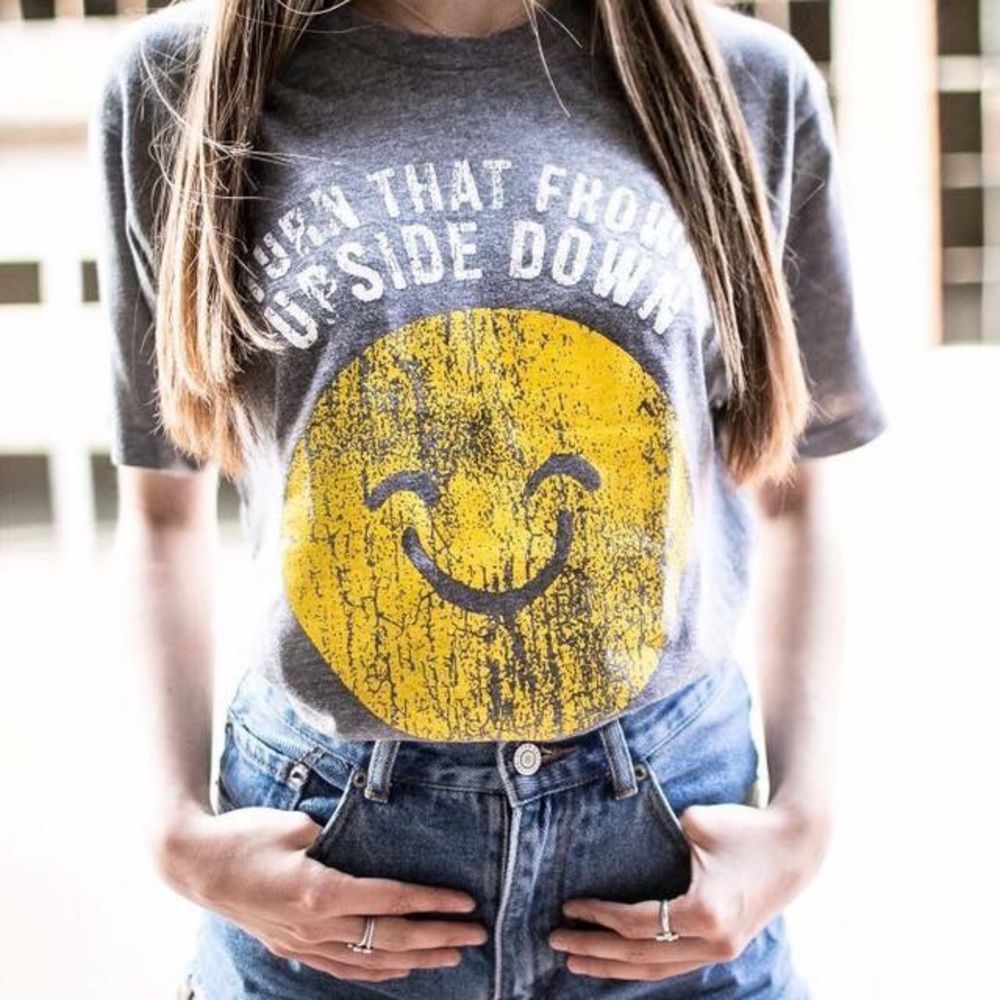 - Unisex { Turn That Frown Upside Down Tee}